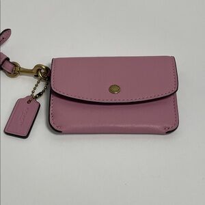 Coach Leather Card Case with Detachable Bag Strap